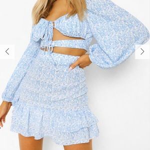 Floral cut out co-ord skirt set